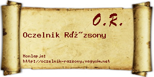 Oczelnik Rázsony névjegykártya